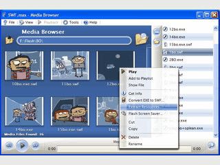 Flash-Player mit Verwaltung und diversen Optionen.