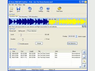 Verbinden, Aufteilen und Editieren von Audiodateien.