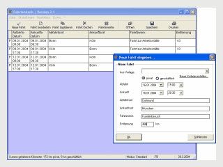 Einfach zu bedienendes Fahrtenbuch mit automatischen Fahrtenreihen.