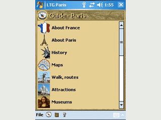 Paris Cityguide fr PDAs mit Pocket PC oder Windows Mobile PDA