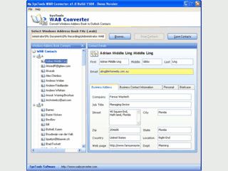 Konvertiert Adressen aus dem Windows Adress Buch in PST oder XLS Dateien.