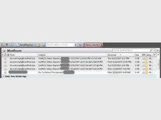 Zeigt die Anzahl selektierter Emails usw. in MS Outlook 2007 an.