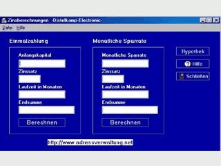 Ein kleines Programm zum berechnen von Sparguthaben und Hypotheken