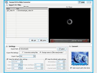 Konvertiert beliebig viele Flash-Video Dateien in andere Formate.