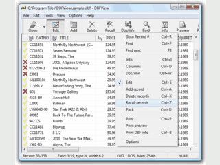 Anzeige, Bearbeitung und Export von Daten aus DBF-Datenbanken.