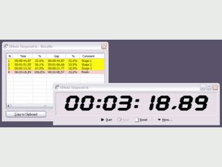 Stoppuhr mit Zwischenzeit-Messung und Countdown Funktion.