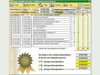 Der Dienstzeitenrechner berechnet Zeitspannen und Fristen im Personalbereich