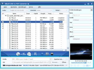 DVDs in die PSP Video- und Audioformate konvertieren.