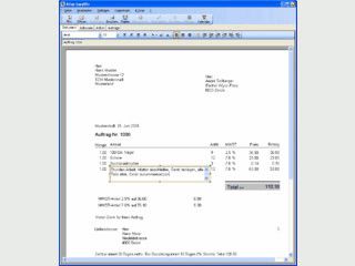 Schreiben von Rechnungen in Seitenansicht mit automatischer Ablage