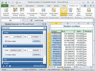 Generiert zufllige Daten fr MS Excel-Tabellen.