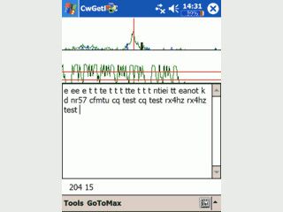 Dekodiert Morsecode der via Soundeingang empfangen wird.