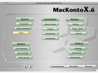 Buchhaltungssoftware mit Elster-Anbindung und Kontoverwaltung.