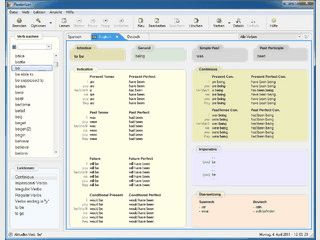 Konjugationssoftware fr Englische, Deutsche und Spanische Verben