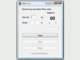 Einfaches Tool zur Berechnung des Body Mass Index