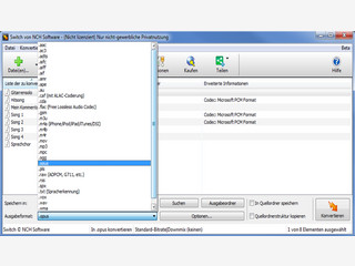 Switch Audio-Converter fr MP3, WAV, M4A und 40 weitere Dateiformate.