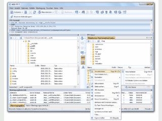 FTP Client in klassischer 2-Fenster Ansicht mit ntzlichen Funktionen.