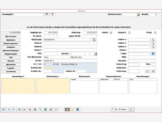 bersichtliche Adressverwaltung mit CRM Funktionen.