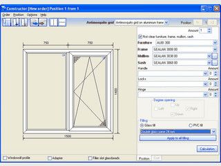 Software fr Produktion und Verkauf von Fenstern und Tren aus PVC