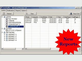 berwachung von lokalen und Netzwerk-Druckern. Druckauftrge werden gespeichert.