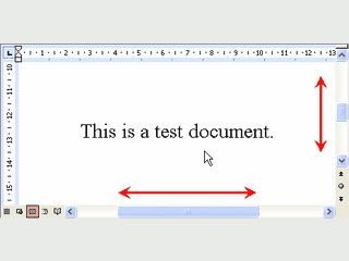 In Dokumenten vertikal und horizontal ohne Maus mit Scrollrad scrollen.