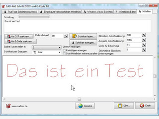 Erzeugen Sie einfach Schriftzge und speichern Sie das Ergebnis als DXF Datei