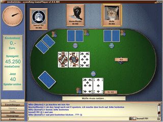 Texas Hold'em Poker online mit bis zu 4 Spielern spielen.