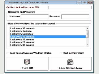 Sperrt den Computer automatisch mit Username und Passwort.