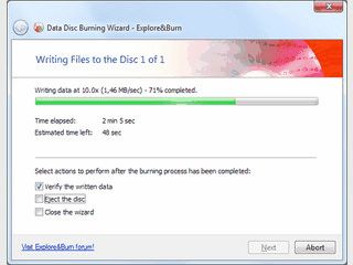 Einfach und schnell Ordner und Dateien zum Brennen auf CD/DVD auswhlen.