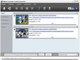 Videos von YouTube herrunterladen und in iPod Formate umwandeln.