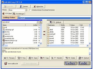 FTP-Client zum bertragen von Dateien zwischen einem PC und einem FTP-Server.