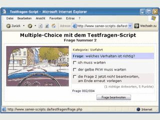 PHP-Scripts zur Durchfhrung eines Online-Quiz, Wissenstest usw.