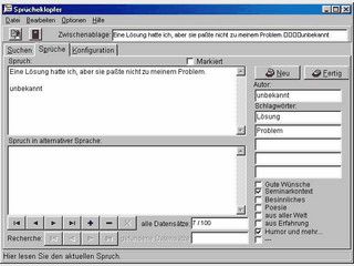 Sprchesammlung mit Schlagworten und berraschenden Tagessprchen.