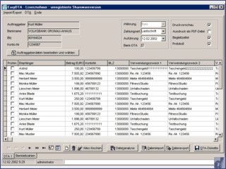 EasyDTA erstellt DTA-Dateien mit Lastschriften/berweisungen.Datenimport.