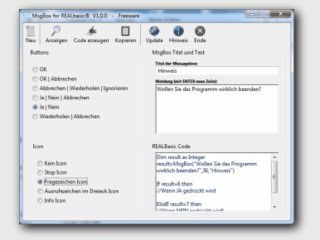 Tool zum Erstellen von MsgBoxen fr REALbasic.