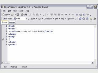 Quelltext Editor mit Sysntax Highlighting fr Perl, PHP, CSS und HTML Dateien.