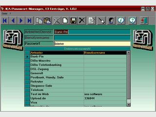 Passwort-Verwaltung mit blichen Funktionen.