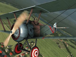 Oldtimer-Flugzeuge und Zeppeline in einer 3D Welt.