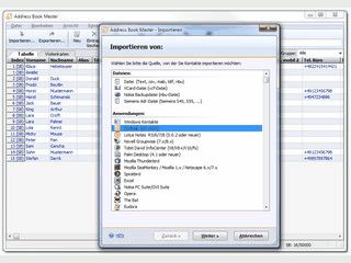 Adressbcher von zwischen verschiedenen PIM Formaten austauschen.