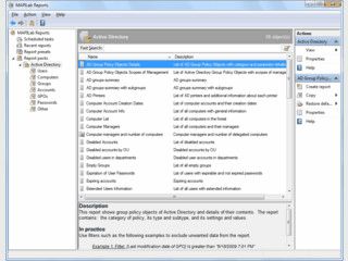 Bietet Ihnen ber 50 verschiedene Berichte ber das MS Active Directory
