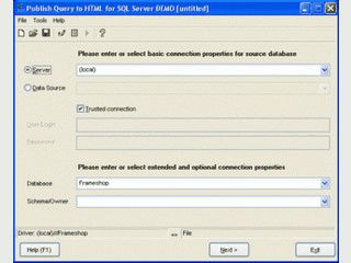 Microsoft SQL Server Abfragen in HTML ausgeben.