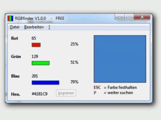 Zeigt die RGB-Farbwerte der aktuellen Mausposition an.