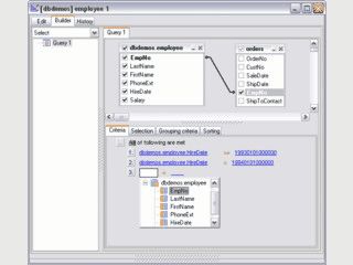 Komponentensuite zur visuellen Abfrage von SQL Datenbanken
