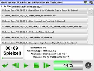 Auf Touchscreens ausgelegter Player fr MP3 Dateien