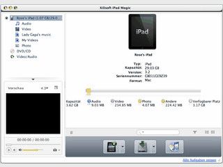 Videos und Musik auf das iPad bertragen und auf dem Mac sichern.