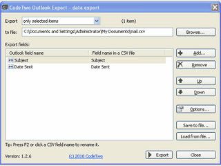Exportiert Daten von MS Outlook in CSV-Dateien.