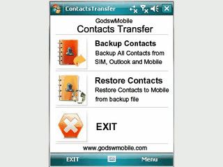 Backup und Transfer der Kontaktdateb von Windows Mobile Gerten