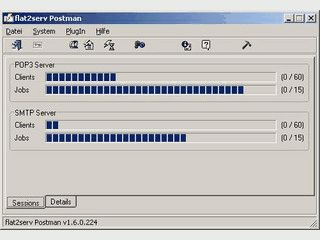 flat2serv Postman ist ein professioneller POP3- und SMTP Mailserver