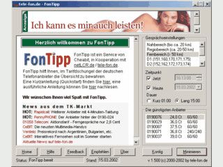 FonTipp zeigt stets den gerade billigsten Telefonanbieter in der Taskleiste an.