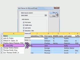 Automatisches Aufteilen von Spalteninhalten in Einzelspalten.