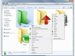 Ordnern per Mausklick ein neues Symbol zuordnen.